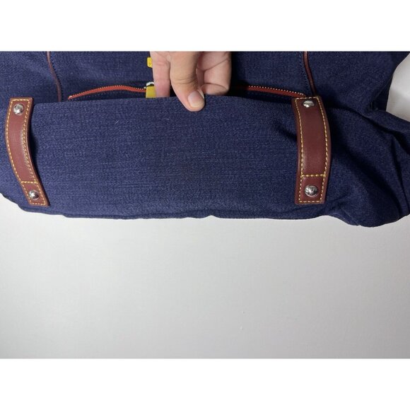 Kipling Crossbody Handbag Tote Purse Navy With Yellow Accents EUC - Picture 5 of 16